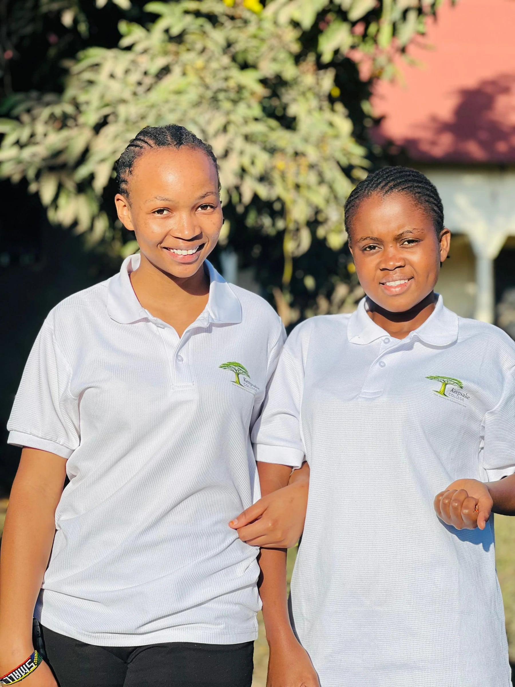 Two Keepsake students standing together outdoors